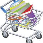 Shopping trolley books concept of a supermarket shopping trolley full of books