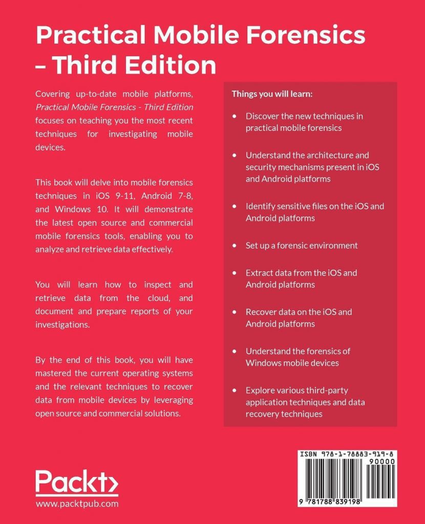 Practical Mobile Forensics,: A hands-on guide to mastering mobile ...